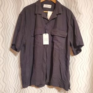 NWT Abercrombie & Fitch Mens XL Summer Linen Blend Button Up